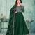 Emerald Green Art Silk Semi-Stitched Embroidered Gown