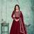 Maroon Art Silk Semi-Stitched Gown with Resham & Sequin Embroidery