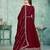 Maroon Art Silk Semi-Stitched Gown with Resham & Sequin Embroidery