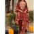 Rust red embroidery tissue farshi salwar