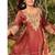 Rust red embroidery tissue farshi salwar