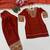 Rust red embroidery tissue farshi salwar