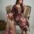 Brown pure cotton linen shimmer handwork suit set with dupatta