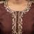 Brown pure cotton linen shimmer handwork suit set with dupatta