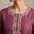 Purple pure cotton linen shimmer handwork suit set with dupatta