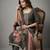 Grey pure cotton linen shimmer handwork suit set with dupatta