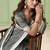 Grey linen cotton saree with silver zari border & woven buti design