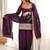 Purple roman silk embroidered kurta farshi shalwar dupatta set