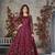 DARK PINK CORDING HEAVY SEQUINS NET SEMI STICHED PANT STYLE GOWN