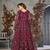 DARK PINK CORDING HEAVY SEQUINS NET SEMI STICHED PANT STYLE GOWN