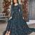 TURQUOISE COLOR CORDING HEAVY SEQUINS NET SEMI STICHED PANT STYLE GOWN