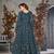 TURQUOISE COLOR CORDING HEAVY SEQUINS NET SEMI STICHED PANT STYLE GOWN
