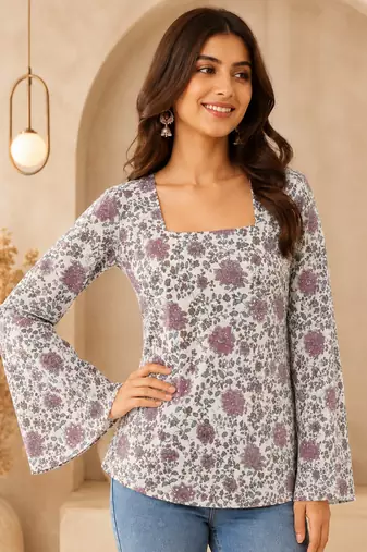 Pure cotton women's top purple