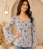 Pure cotton women's top purple
