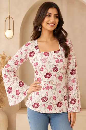 Pure cotton women's top pink
