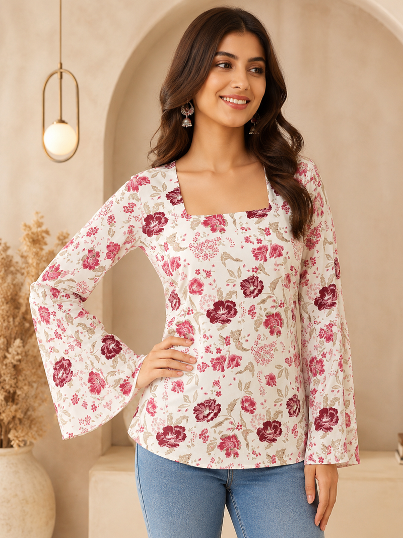 Pure cotton women's top pink