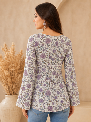 Pure cotton women's top purple 2