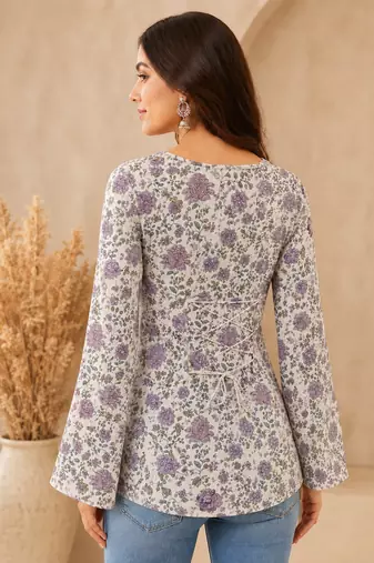 Pure cotton women's top purple