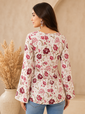 Pure cotton women's top pink 2