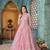 PINK COLOR CORDING HEAVY SEQUINS NET SEMI STICHED PANT STYLE GOWN