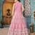 PINK COLOR CORDING HEAVY SEQUINS NET SEMI STICHED PANT STYLE GOWN