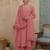 pink solid a-line design lining kurta trouser dupatta set