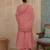 pink solid a-line design lining kurta trouser dupatta set