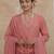 pink solid a-line design lining kurta trouser dupatta set