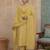 mustard solid a-line design lining kurta trouser dupatta set