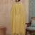 mustard solid a-line design lining kurta trouser dupatta set