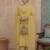 mustard solid a-line design lining kurta trouser dupatta set