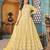 Yellow Cording Heavy Sequins Net Semi-Stitched Pant Style Gown