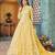 Yellow Cording Heavy Sequins Net Semi-Stitched Pant Style Gown