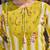 yellow and white floral-printed yoke with vertical pintuck detailing kurta trouser dupatta set