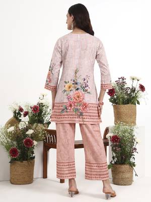 peach printed cotton co-ord set 3