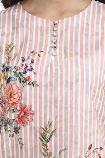 peach printed cotton co-ord set