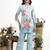 sky blue printed cotton co-ord set
