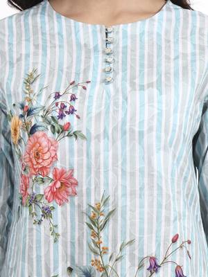 sky blue printed cotton co-ord set 4