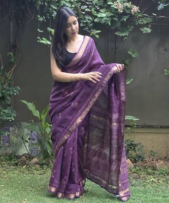purple maheshwari silk saree 1