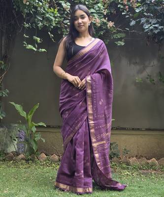 purple maheshwari silk saree 4