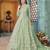 SEA GREEN COLOR CORDING HEAVY SEQUINS NET SEMI STICHED PANT STYLE GOWN