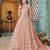 PEACH COLOR CORDING HEAVY SEQUINS NET SEMI STICHED PANT STYLE GOWN