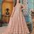 PEACH COLOR CORDING HEAVY SEQUINS NET SEMI STICHED PANT STYLE GOWN