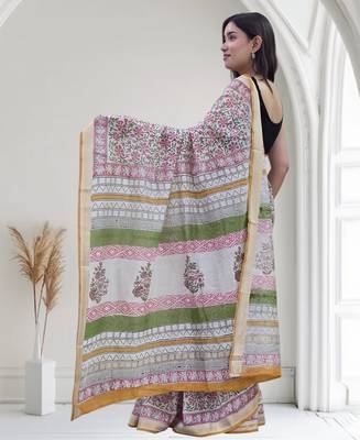 white maheshwari silk saree 4