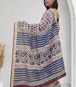 white maheshwari silk saree