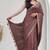 wine striped linen saree