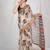 block printed beige kota doria saree