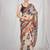 block printed beige kota doria saree