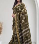 green maheshwari silk saree