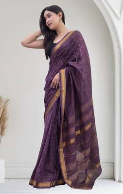 purple maheshwari silk saree 1